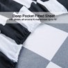 Bed Sheet Set 3 Pieces -Twin Size-Soft Durable Microfiber Bedding Sheet Set,Deep Pocket,Stain,Fade & Wrinkle Resistant (Plaid Black&White)