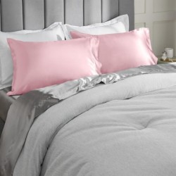 CozyLux Silk Satin Pillowcase for Hair and Skin Queen Set of 2 Soft Pillow Cases Silky Microfiber Bed Pillow Covers Wrinkle Resistant with Envelope Closure(Pink, 20 x 30 Inches)