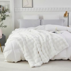 Mr. Sandman Gewichtsdecke aus Kunstfell, 6,8 kg, Queen-Size, luxuri?se, elegante Gewichtsdecke aus langem Fell f¨¹r Bett und Sofa, superweiche, warme Sherpa-R¨¹ckseite, schwere Decke ¨C 152,4 x 203,2 cm, Cremewei? : K¨¹che, Haushalt & Wohnen