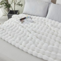 Mr. Sandman Gewichtsdecke aus Kunstfell, 6,8 kg, Queen-Size, luxuri?se, elegante Gewichtsdecke aus langem Fell f¨¹r Bett und Sofa, superweiche, warme Sherpa-R¨¹ckseite, schwere Decke ¨C 152,4 x 203,2 cm, Cremewei? : K¨¹che, Haushalt & Wohnen