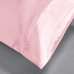 CozyLux Silk Satin Pillowcase for Hair and Skin Queen Set of 2 Soft Pillow Cases Silky Microfiber Bed Pillow Covers Wrinkle Resistant with Envelope Closure(Pink, 20 x 30 Inches)