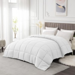 MATBEBY Twin Comforter Duvet Insert - All Season White Comforters Twin Size - Quilted Down Alternative Bedding Comforter with Corner Tabs - Winter Summer Fluffy Soft - Machine Washable