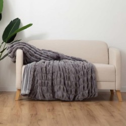 Starose Luxuri?se ¨¹berwurfdecke aus Kunstfell mit Wolfsmotiv, Kunstwolf/Kojote-Fell, 249,7 x 259,9 cm, Kingsize-Bett, Kunstfell, ¨¹berwurf, Tagesdecke, Braun : K¨¹che, Haushalt & Wohnen