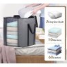 SLEEPING LAMB 120L Extra Large Blanket Storage Bags Breathable Clothes Storage Containers for King Comforter Bedding Pillow Sheet, Reinforced Handles, Grey