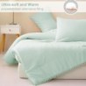 Exclusivo Mezcla Boho Pom Pom Ball Fringe Twin Comforter Set, 2 Piece Aqua Blue Lightweight Down Alternative Bedding Comforter Sets for All Seasons (1 Comforter and 1 Pillowcase)