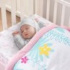 Bertte 4 Piece Crib Bedding Set for Boys Girls, Nursery Bedding Standard Size Soft Baby Bedding Crib Set Including Cartoon Quilt, Crib Skirt, Fitted Crib Sheet and Plush Toy (Pink Giraffe)