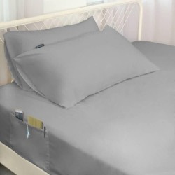 Extra Deep Pocket Queen Sheet Sets for Air Mattress - Deep Pocket Sheets Queen Size Sets - Sheets with Pocket on Side - Easily Fits Extra Deep 16 in to 24 in Pillow Top Air Mattress (Grey)