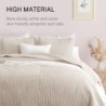 Exclusivo Mezcla Ultrasonic King Quilt Bedding Set, Lightweight Brich Beige Bedspreads Soft Modern Geometric Coverlet Set for All Seasons (1 Quilt and 2 Pillow Shams)