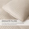 Exclusivo Mezcla Ultrasonic King Quilt Bedding Set, Lightweight Brich Beige Bedspreads Soft Modern Geometric Coverlet Set for All Seasons (1 Quilt and 2 Pillow Shams)