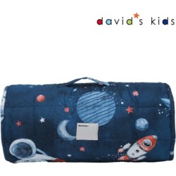 david's kids Toddler Nap Mat Set with Removable Pillow, Ultra Soft Slumber Bags for Boys，Perfect for Preschool, Daycare, Kids Sleeping Bags with Rollup Design, 50"x20", Space