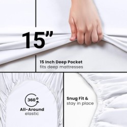 Utopia Bedding Queen Fitted Sheet - Bottom Sheet - Deep Pocket - Soft Microfiber - Shrinkage and Fade Resistant - Easy Care -1 Fitted Sheet Only (White)