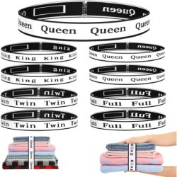 8Pcs Bed Sheet Organizer Bands Sheets Labels for Elastic Bedding Linen Closet Storage Foldable Sheet Set Organizer Sheet Keeper Band(Queen,King,Full,Twin)