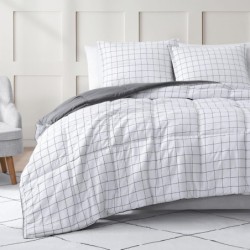 Casa Platino Queen Comforter Set Pre-Washed– Duvet Insert 3 Piece Set – Brushed Microfiber Queen Size Comforter Set – Comforter Queen Size Set with Queen Comforter & 2 Queen Pillow Shams - Windowpane