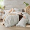 Degrees of Comfort Gray Ruffle Bedding Set, Shabby Chic Farmhouse Twin Size Comforter, Boho Fluffy Cozy Washed Microfiber Bed Sets, 3 Piece with Ruffled Pillow Shams