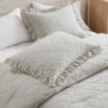 Degrees of Comfort Gray Ruffle Bedding Set, Shabby Chic Farmhouse Twin Size Comforter, Boho Fluffy Cozy Washed Microfiber Bed Sets, 3 Piece with Ruffled Pillow Shams