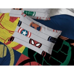 Jay Franco Marvel Avengers Emblems Full Sheet Set - 4 Piece Set Super Soft and Cozy Kid’s Bedding - Fade Resistant Microfiber Sheets (Official Marvel Product)