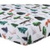 4 Pack Woodland Forest Animals Wood Neutral Unisex Fitted Baby Crib Sheets Set for Baby Boys or Girls