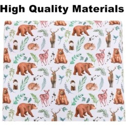 4 Pack Woodland Forest Animals Wood Neutral Unisex Fitted Baby Crib Sheets Set for Baby Boys or Girls