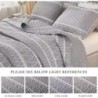 Andency Grey Queen Quilt Bedding Set, 3 Pieces (1 Striped Boho Printed Quilt 90x96 Inch and 2 Pillowcases), Bohemian Summer Lightweight Reversible Microfiber Bedspread Coverlet Sets