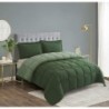 HIG 3pc Green Twin/Twin XL Comforter Set - All Season Reversible Down Alternative Comforter with Sham - Quilted Duvet Insert with Corner Tabs - Box Stitched Blanket - Breathable, Soft, Fluffy