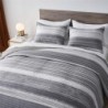 KAKIJUMN Full/Queen Quilt Bedding Set, White and Grey Patchwork Striped Quilt Set, 2 Pieces Soft Lightweight Bedspread Coverlet Set with 1 Pillow Sham(Light Grey,Queen)