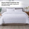 Andency White Queen Comforter Set(90x90 Inch), 3 Pieces(1 Grid Comforter and 2 Pillowcases) White Bed Comforter Set, All Season Lightweight Soft Microfiber Bedding Comforter Sets