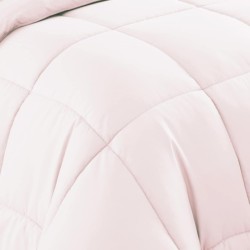 Sweet Home Collection 5 Piece Comforter Set Bag Solid Color All Season Soft Down Alternative Blanket & Luxurious Microfiber Bed Sheets, Pale Pink, Twin