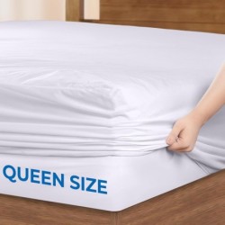 Utopia Bedding Waterproof 5-Sided Mattress Protector Queen Size, Premium Breathable Mattress Cover, Fitted Style with Stretchable Pockets (White)