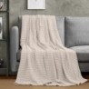 Utopia Bedding Cotton Waffle Blanket 300 GSM (Khaki - 90x108 Inches) Soft Lightweight Breathable Bed Blanket King Size Layering Any Bed for All Season