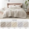 Bedsure Queen Comforter Set - Beige Comforter Queen Size, Soft Bedding for All Seasons, Cationic Dyed Bedding Set, 3 Pieces, 1 Comforter (90"x90") and 2 Pillow Shams (20"x26"+2")