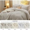 Bedsure Queen Size Comforter Sets, Beige Soft Prewashed Bed Comforter for All Seasons, 3 Pieces Warm Bedding Sets, 1 Lightweight Comforter (90"x90") and 2 Pillowcases (20"x26")