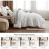 Bedsure Boho Duvet Cover Queen - Boho Bedding, Tufted Queen Duvet Cover for All Seasons, 3 Pieces Embroidery Shabby Chic Home Bedding Duvet Cover (White, Queen, 90x90)