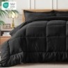 Newspin Full Bed in a Bag - 7 Pieces Black Comforter Set, All Season Ultra Soft Bedding Comforter Set with Comforter, Flat Sheet, Fitted Sheet, Pillowcases & Shams