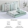 Boho Quilt Set Queen Size,3 Piece Mint Green Bohemian Striped Bedspread Coverlet Set with 2 Pillow Cases Lightweight Soft Microfiber Bedding Set for All Seasons (96"x90")