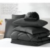 CozyLux Queen Bed in a Bag 7-Pieces Comforter Sets with Comforter and Sheets Dark Grey All Season Bedding Sets with Comforter, Pillow Shams, Flat Sheet, Fitted Sheet and Pillowcases