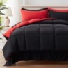 Anluoer Queen Comforter Set 7 Piece, Black Bed in a Bag with Sheets, Comforters Queen Size Bedding Sets with 1 Comforter, 2 Pillow Shams, 2 Pillowcases, 1 Flat Sheet,1 Fitted Sheet