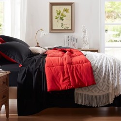 Anluoer Queen Comforter Set 7 Piece, Black Bed in a Bag with Sheets, Comforters Queen Size Bedding Sets with 1 Comforter, 2 Pillow Shams, 2 Pillowcases, 1 Flat Sheet,1 Fitted Sheet