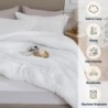 White Queen Comforter Set - 3 Pieces Seersucker Lightweight Bedding Comforter Sets (1 Soft Fluffy Comforter & 2 Pillowcases) - All Seasons Cozy Modern Bed Sets