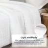 White Queen Comforter Set - 3 Pieces Seersucker Lightweight Bedding Comforter Sets (1 Soft Fluffy Comforter & 2 Pillowcases) - All Seasons Cozy Modern Bed Sets