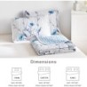 Botanical Quilt Set 3 Pieces King Size, Blue Flower Branch on White Reversible Bedspread Coverlet Set, Soft Microfiber Lightweight Bed Cover for All Season (102" x 90", 1 Quilt+ 2 Pillow Shams)