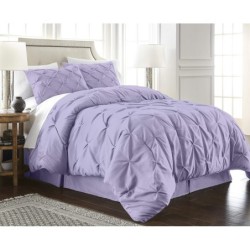 Chezmoi Collection Berlin Lavender Pinch Pleat Twin Comforter Set, 2-Piece (Comforter and Pillow Sham) - Soft Pintuck, Lightweight All Season Microfiber